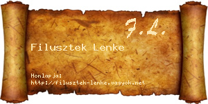 Filusztek Lenke névjegykártya